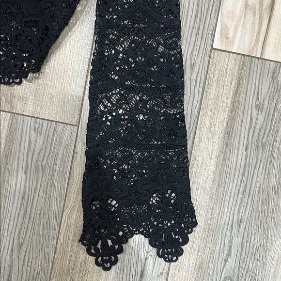 Black Embellished Crop Blouse with Mandarin Collar - Picture 3 of 6